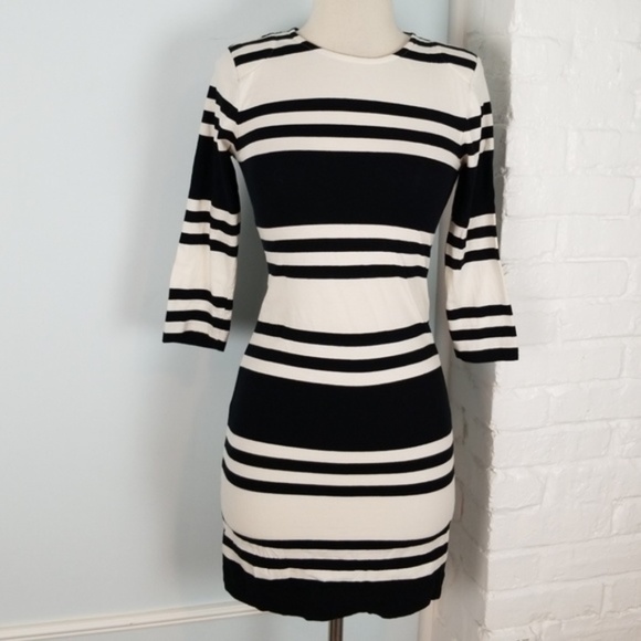 French Connection Jag Striped Stretch Mini Dress-6 - Picture 4 of 8
